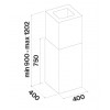 Napa FALMEC Mira Black 40 cm (Motor 800 m3/h)