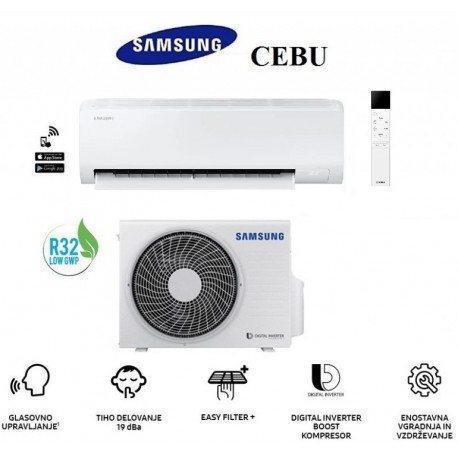 Klimatska naprava SAMSUNG AR50F15C1AHNEU/AR50F15C1AHXEU CEBU S2 + montaža na ključ z nosilnimi konzolami!
