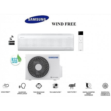 Klimatska naprava SAMSUNG AR60F09C1AWNEU/AR60F09C1AWXEU WIND-FREE COMFORT S2 + montaža na ključ z nosilnimi konzolami!