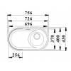 OOVALON 700-U 527989 Pomivalna korita brez odcejalnika BLANCO