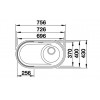 OOVALON 700-U 527990 Pomivalno korito brez odcejalnika BLANCO