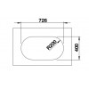 OOVALON 700-U 527990 Pomivalno korito brez odcejalnika BLANCO