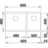 SUBLINE 480/320-U 525993 Pomivalno korito brez odcejalnika BLANCO