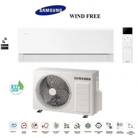 Klimatska naprava SAMSUNG AR70H09C1AWNEU/AR70H09C1AWXEU WIND-FREE PREMIERE + montaža na ključ z nosilnimi konzolami!