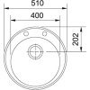 Fragranit korita Franke ROG 610-41 RONDA Glacier z vgrajenim ventilom