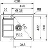 pomivalno korito Franke S2D 611-62 SIRIUS TECTONITE arktčno bela