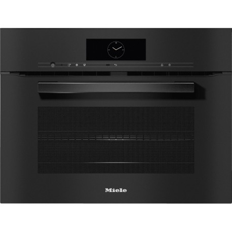 Kompaktna pečica z mikrovalovi Miele obsidian črna H 7840 BM