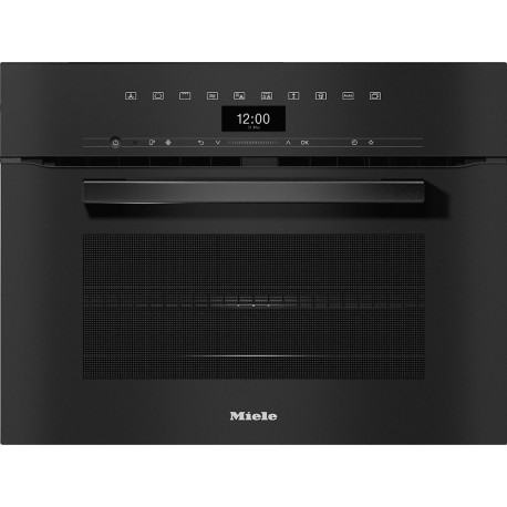 Kompaktna pečica z mikrovalovi Miele obsidian črna H 7440 BM