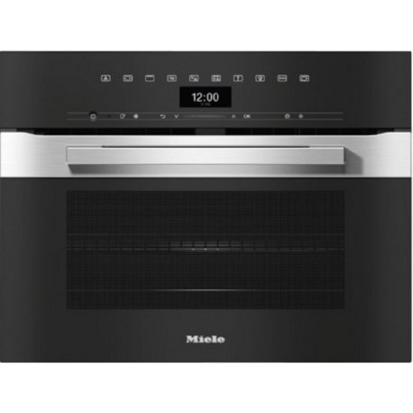 Kompaktna pečica z mikrovalovi Miele obsidian črna H 7440 BM