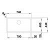 ZEROX 700-U Dark Steel 526244 Pomivalno korito BLANCO