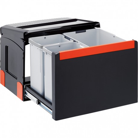 Sorter odpadkov FRANKE CUBE 50 stransko odpiranje z vrati omarice 14L + 2x 8L