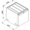 Sorter odpadkov FRANKE CUBE 40 stranko odpiranje z vrati omarice 2x 14L
