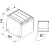 Sorter odpadkov FRANKE CUBE 40 ročno odpiranje 2x 14L