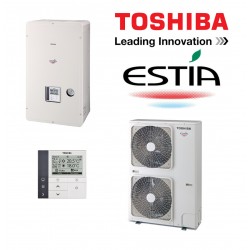 Toplotna črpalka TOSHIBA ESTIA HWS-1605H8-E + HWS-1405XWHT9-E - 16 kW