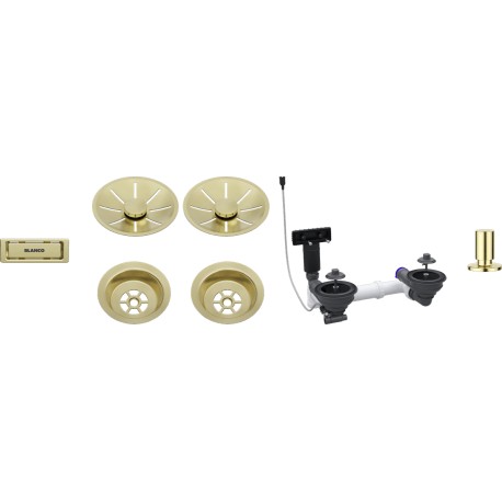 Odtok dvojni Blanco InFino 207443 satin gold